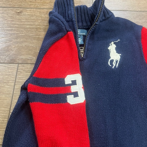 Polo Ralph Lauren Quarter Zip Big Pony Boys Sweater Preppy Warm Winter Sz 6 - Picture 9 of 12